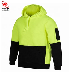Men's Heavyweight Cotton Pullover <b>Hoodie</b> Sweatshirt Casual Water-Proof Breathable Reflective Protective Workwear Safety Features - Product Image 1