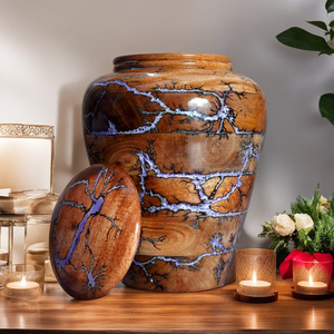 Hermoso diseño de madera con urna de cremación de metal con colores y tamaños personalizados para el hogar a precios al por mayor - Product Image 4