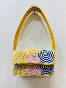 กระเป๋าถือลูกปัดลายดอกไม้สุดน่ารัก พร้อมหูหิ้ว งานแฮนด์เมด กระเป๋าสะพายไหล่ งานปักอินเดีย กระเป๋าถือประดับลูกปัดหลากสี สำหรับงานกลางคืน - Product Image 2