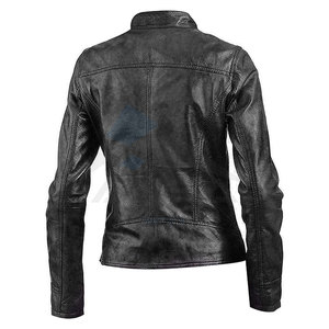 Veste en cuir de motard décontractée pour femmes, en cuir d'agneau véritable, veste de moto élégante, vêtements d'extérieur décontractés pour femmes - Product Image 2