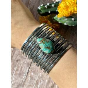 Alex Sanchez Royston Fashion <b>Cuff</b> <b>Bracelet</b> in Turquoise & Sterling <b>Silver</b> - Product Image 2