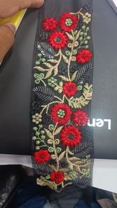 Heavy Multi-Color Floral Embroidery Trim Lace for Coats Jackets Traditional <b>Ethnic</b> Wear Styles - Product Image 2