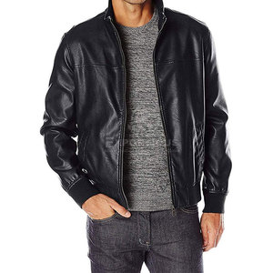 Veste en cuir respirante et confortable, col montant, logo sur le devant, meilleur prix, utilisation en extérieur, prix de gros, pour hommes, hiver, en vente en ligne - Product Image 1