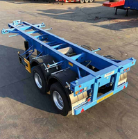 Semi-remorque squelette universelle 40 pieds/20 pieds, châssis en acier haute résistance Q345, 12 verrous à torsion, revêtement antirouille, conteneur durable