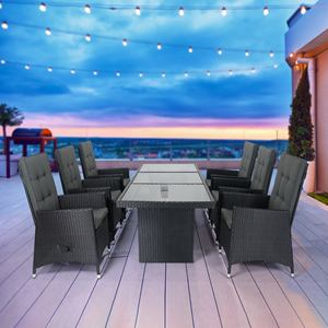 2024 nouvelle version Premium 5 places galvanisé poudre manteau acier PE rotin meubles de jardin 100% pour appartements Villas jardin - Product Image 1