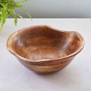 Ensemble de bols en bois avec poignée en corde artisanale, design rustique en patchwork avec finition polie, vaisselle durable et écologique - Product Image 6