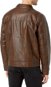 Chaqueta de cuero estilo cremallera informal para hombre nueva llegada lona ajustada con cuello levantado diseño fino - Product Image 6