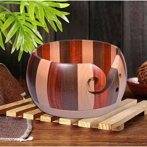 Bol décoratif en fil de bois poli avec deux crochets Bol en fil de bois de dernière conception pour les fournitures de couture les plus vendues - Product Image 3