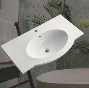 Lavabo de Panel Moderno de Alta Calidad y <span class=keywords><strong>Precio</strong></span> Económico, Lavabo de Piedra para Baño, Encimera de Lavabo, Artículos Sanitarios, Lavabo de Superficie Sólida - Product Image 4
