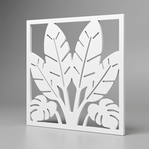 Decorative CNC Cut PVC Privacy Screen Room Divider Panel Tropical Screen 600 x 600 mm Made in Germany - Product Image 1