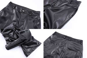 Pantalones de Cuero Clásicos para Hombre, Estilo Recto y Robusto para Invierno, Cintura Media, Estilo Urbano de Alta Gama, Atuendos para el Estilo de Vida Urbano - Product Image 5