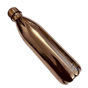 Copper <b>Water</b> <b>Bottle</b> Set Of 2 Handmade Ayurvedic Honeycomb Diamond Cut Design Leak-Proof <b>Black</b> & White Health Wellness Vessel - Product Image 2