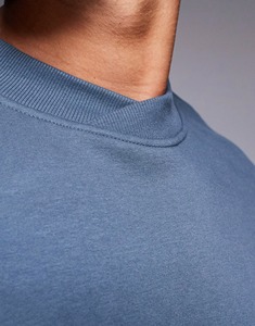 Nueva sudadera básica de cuello redondo para hombre, cómoda y elegante, 100% de algodón mezclado, sudadera de gran tamaño con hombros caídos para hombre - Product Image 5