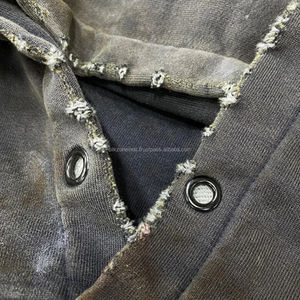 Venta al por mayor de ropa de calle personalizada de gran tamaño estilo áspero 100% algodón transpirable Sudadera con capucha de invierno - Product Image 6