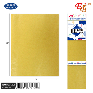 งานฝีมือกระดาษทิชชูสีเหลืองทอง20x26นิ้ว10-PC แพ็ค72ชิ้น /cs - Product Image 1