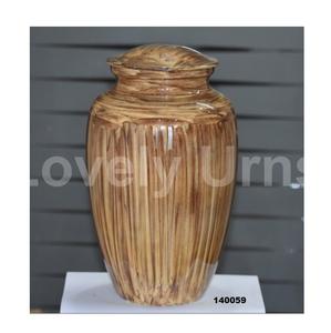 Hot Selling Premium Quality Wood Finished Aluminium Large Urn Cremation Adult Urn for Human Ashes With Free <b>Velvet</b> <b>Bag</b> - Product Image 1