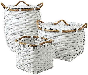 ตะกร้าไม้ไผ่สานอเนกประสงค์เป็นมิตรกับสิ่งแวดล้อมมีฝาปิดปรับรูปทรงสีได้สำหรับบ้านเชิงพาณิชย์ - Product Image 1