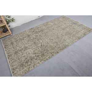 Alfombra de retazos de lana Vintage Beige marrón vaca piel viscosa PP hecho a mano Jacquard técnica Rectangular pasillo tamaño 4,1X7,5 látex - Product Image 2