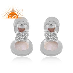 ชุดต่างหูทองเหลืองชุบเงินแลบราโดไรต์และหินรูปพระจันทร์สีรุ้งต่างหูอัญมณีแบบห้อยออกแบบได้ตามต้องการ - Product Image 4