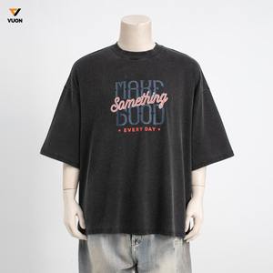 Camiseta de cuello redondo de algodón y poliéster para hombre, informal, de fabricante profesional, transpirable, suave, tejido, gráfico - Product Image 1