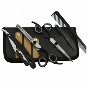 กรรไกรตัดผมขนาด6.0นิ้วพร้อมด้ามจับสแตนเลสกรรไกรตัดผมสำหรับสาวสวยสีดำแฟชั่นใหม่ - Product Image 1