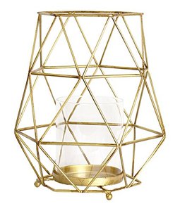 Linternas decorativas de la vela del alambre de metal del nuevo diseño en acabado de oro para la decoración interior - Product Image 6