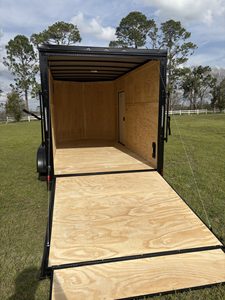 Titanium White 7-14 Enclosed <b>Cargo</b> <b>Trailer</b> with Extra Height & Blackout Package Europe Style 2001-3000kg Payload - Product Image 4