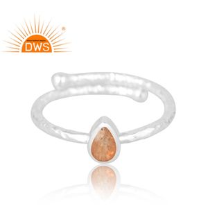 Meilleure vente 925 argent Sterling naturel soleil pierre gemme bague bijoux personnalisés pour les femmes cadeau pour elle - Product Image 3