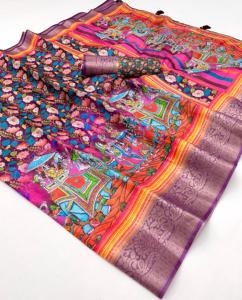 Nouveau lancement : Sari en soie douce Dola avec broderies Siroski et Worli pour femmes adultes, prêt à être expédié, délai de livraison sans échantillon - Product Image 4