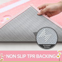 Tapis de salle de bain modernes extra longs de couleur rose, lavables en machine, antidérapants, doux, pour salle de bain et chambre à coucher, usage hôtelier