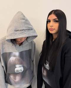 High Quality Oversized Drop Shoulder <b>Sweatshirts</b> Custom Logo Cropped Boxy Hoodies Graphic Patchwork <b>Embroidery</b> Hoodie For Men - Product Image 3
