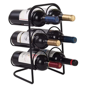 Modern Stackable Wine Rack 8 Bottles Holder Organizer Countertop Liquor Storage Metal <b>Shelf</b> - Product Image 5