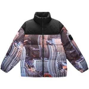 Chaqueta acolchada de invierno de estilo de calle alta personalizada para hombre, abrigo cálido acolchado con estampado de burbujas por sublimación para exteriores - Product Image 1