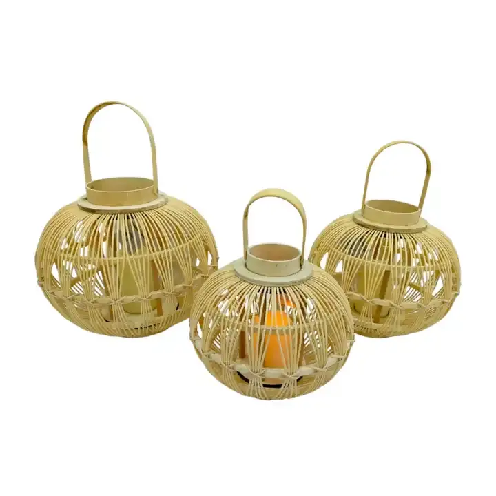 Offre Spéciale Moderne Rotin En Bois Lanternes Vintage À La Main Lampe Bougeoir Lanternes Articles En Bambou Pour La Décoration De Salon