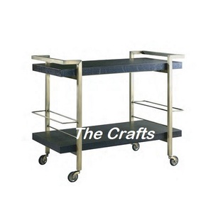 <b>Wooden</b> And Metal Serving <b>Cart</b> Trolley Customized Size And Shape Food Serving Trolley For Home Dinnerware Use - Product Image 1