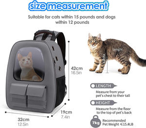Sac à dos de transport pour animaux de compagnie en gros pour petits chats et chiens, sac à dos de transport pour chat respirant en maille ventilée pour les voyages et la randonnée - Product Image 2