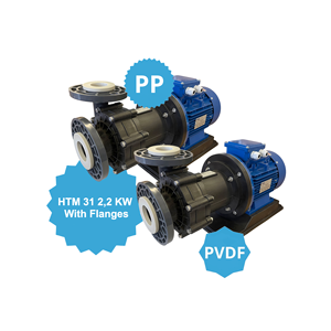 Centrifugal industrial pumps model HTM 31 PP PVDF with motor 2,2 kw IEC 90 with flanges water pump - Product Image 1