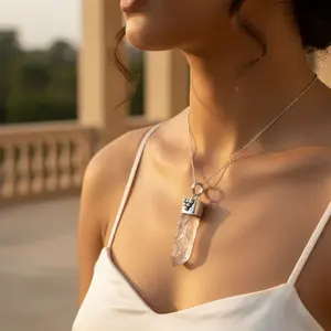 จี้เงินแท้ 925 ประดับคริสตัลควอตซ์ใสสำหรับผู้หญิง จี้และเครื่องประดับคริสตัล - Product Image 3