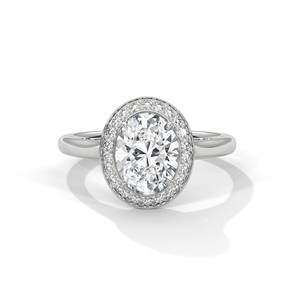 Anillo Solitario con Halo de Moissanita de Corte Ovalado de 2.0 ct, Plata de Ley 925, Anillo de Compromiso - Product Image 3