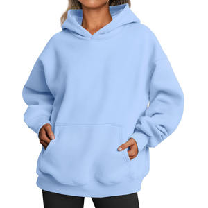 Sweat à capuche tricoté pour femme, style streetwear décontracté et tendance, respirant, écologique, coupe épaules tombantes, avec capuche doublée, pour l'hiver et l'automne, avec badge - Product Image 4