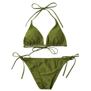 Traje de Baño de Alta Calidad Más Vendido, Traje de Baño Transpirable de Color Sólido para Mujer, Nuevo Bikini 2026 - Product Image 4