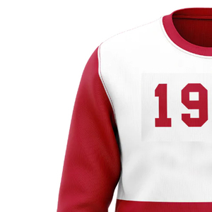 Sudadera de Primera Calidad con Cuello Redondo y Estampado Puff, Personalizada en Rojo y Blanco, de Felpa, para Hermandades Universitarias, Antiencogimiento, Resistente al Viento, 1911 - Product Image 5