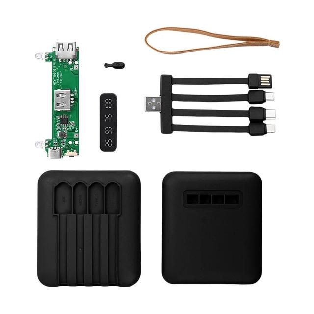 Power Bank Case Kit Self-wired Detachable 4-wire 3*18650 Battery Mobile Power Kits DIY Charging Treasure Kit With LED Light