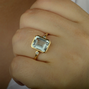 Anillo de diamantes de oro natural de 18 quilates, joyería de moda india, anillo de diamantes para compromiso/regalo/ocasión producible en 10K/14K - Product Image 5