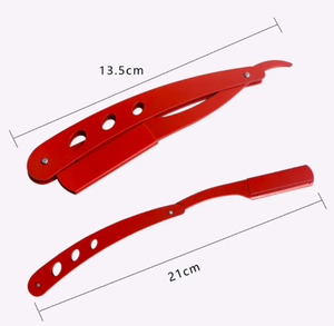 New <b>Style</b> Custom Logo Colorful Barber Manual Classic Fashion Black Straight Edge Safety Razor <b>Hair</b> Shaving Eyebrow Razor - Product Image 3