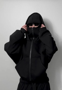 Biểu Tượng Tùy Chỉnh Phong Cách Đường Phố Balaclava Áo Đầy Đủ Zip Đôi Mui Xe Trượt Tuyết Mặt Nạ Sp Quá Khổ Phong Cách Cổ Điển Drop Shoulder Thấp Moq Ninja - Product Image 5