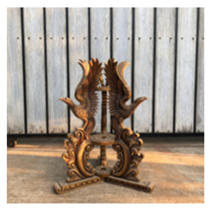 Vente d'usine, porte-drapeau en bois de teck vintage classique, décoration d'intérieur, drapeau décoratif debout - Product Image 1