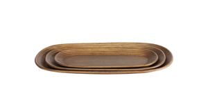 Ensemble de 3 plateaux ovales en bronze antique, artisanat en métal, finition martelée texturée, plateau de service décoratif, décoration de mariage et de la maison - Product Image 3