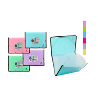 Carpeta A4 personalizable, refuerzo, cierre elástico, 12 bolsillos, colores Pastel, Material PP, presentación, carpeta de documentos, cierre de cremallera