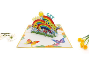 Carte-cadeau de personnalisation la plus vendue à la main Pop Up 3D carte de voeux artisanat carte colorée - Product Image 5